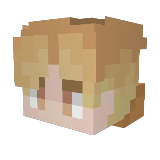 Lyxite Minecraft avatar head, 3D render
