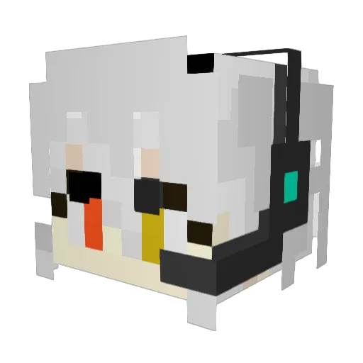 Lyxlg Minecraft avatar head, 3D render