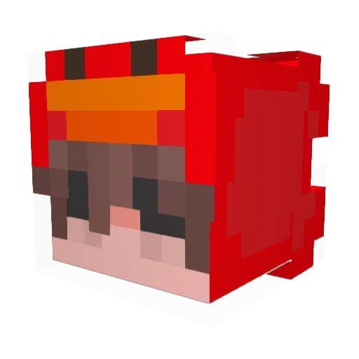 Lyxoo Minecraft avatar head, 3D render