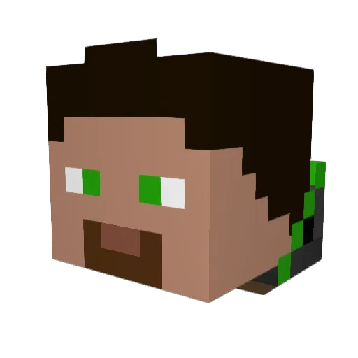 Lyzard1337 Minecraft avatar head, 3D render