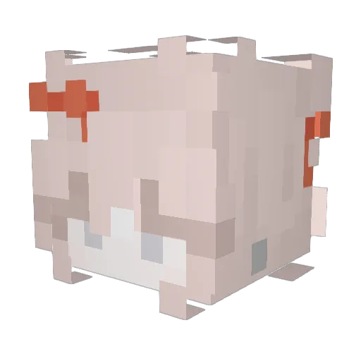 Lyzeal Minecraft avatar head, 3D render
