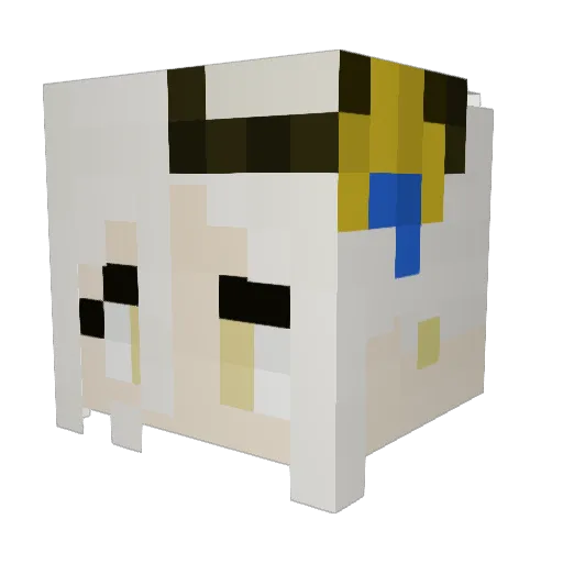 Lzcia Minecraft avatar head, 3D render