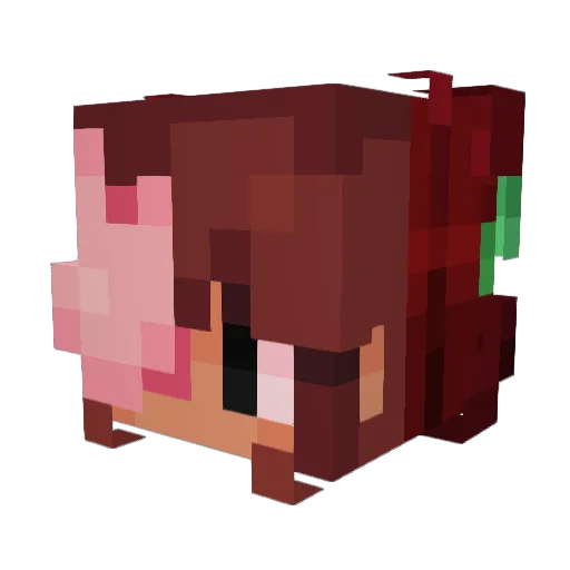 Lzli Minecraft avatar head, 3D render