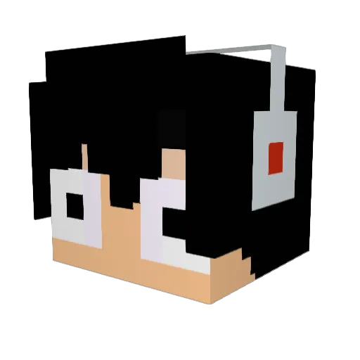 Lzzpj Minecraft avatar head, 3D render