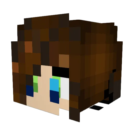 Lzzyloo Minecraft avatar head, 3D render