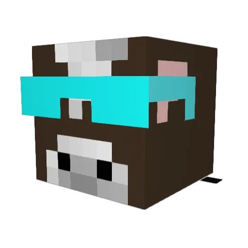 M00_3_C0W Minecraft avatar head, 3D render