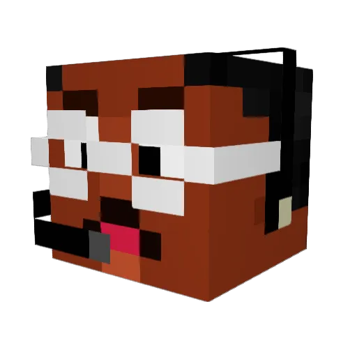 M010t0v Minecraft avatar head, 3D render