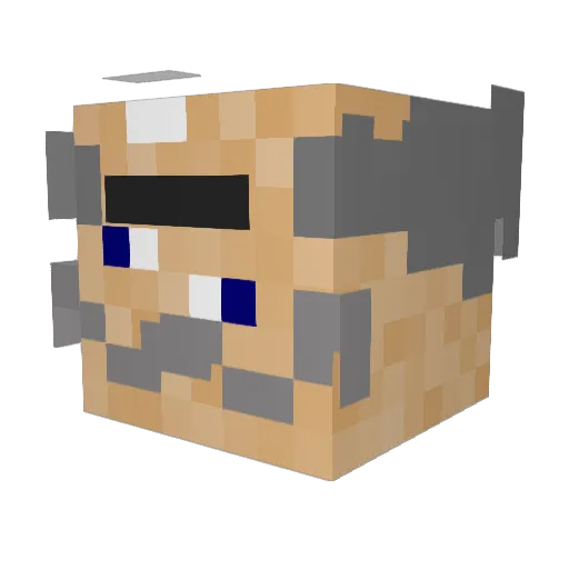 M0L0K0_Plus Minecraft avatar head, 3D render