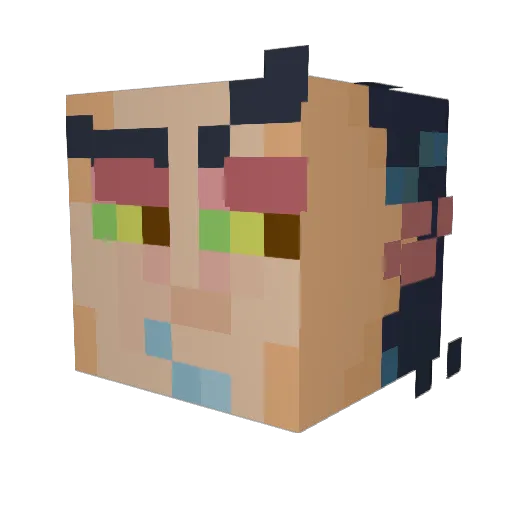 M0XIA Minecraft avatar head, 3D render