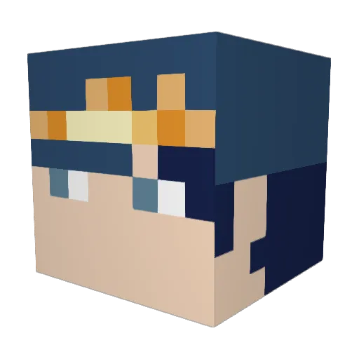 M0du1e Minecraft avatar head, 3D render