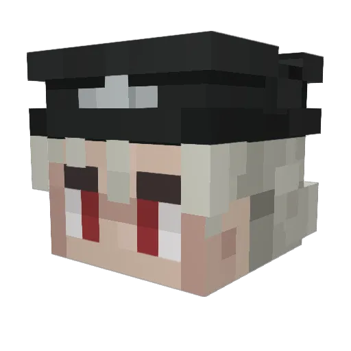 M0kkuro Minecraft avatar head, 3D render