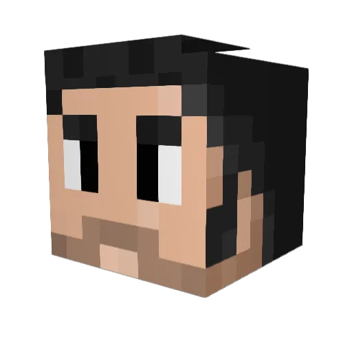 M0saic Minecraft avatar head, 3D render