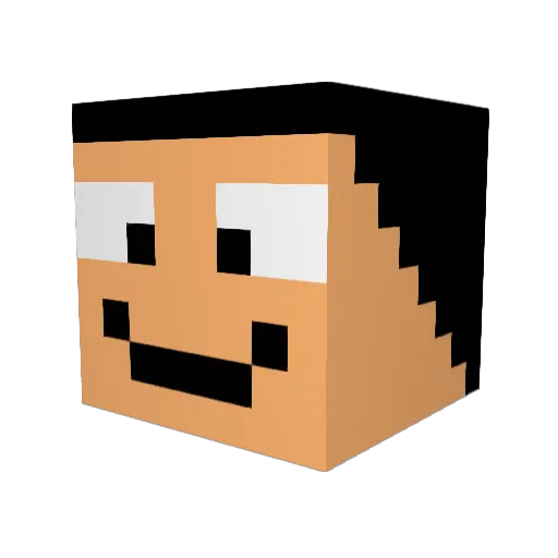 M0ty Minecraft avatar head, 3D render