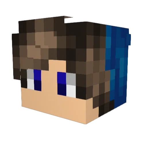 M11GU3L Minecraft avatar head, 3D render