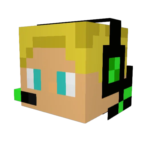 M157 Minecraft avatar head, 3D render