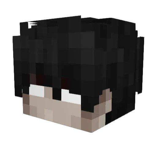 M1ELI Minecraft avatar head, 3D render
