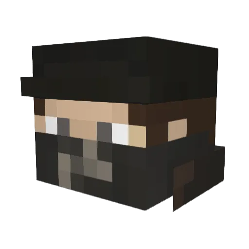 M1UG Minecraft avatar head, 3D render