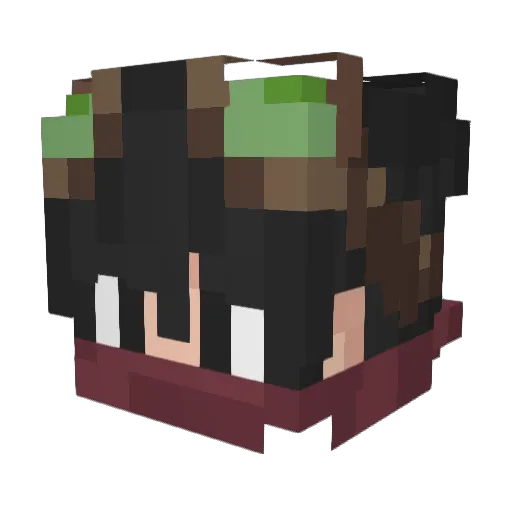 M1kaX Minecraft avatar head, 3D render
