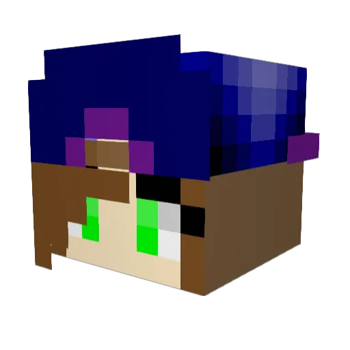 M1lle Minecraft avatar head, 3D render