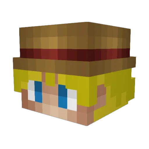 M1mix_ Minecraft avatar head, 3D render