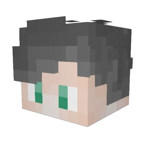 M1oko Minecraft avatar head, 3D render