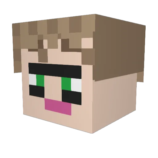 M1wk4 Minecraft avatar head, 3D render