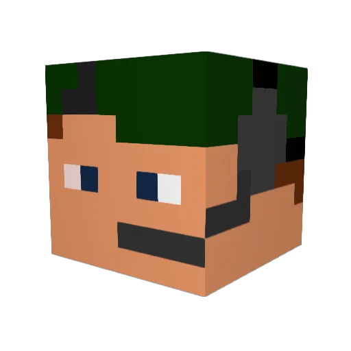 M21Chameleon Minecraft avatar head, 3D render