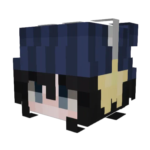 M2ffy Minecraft avatar head, 3D render