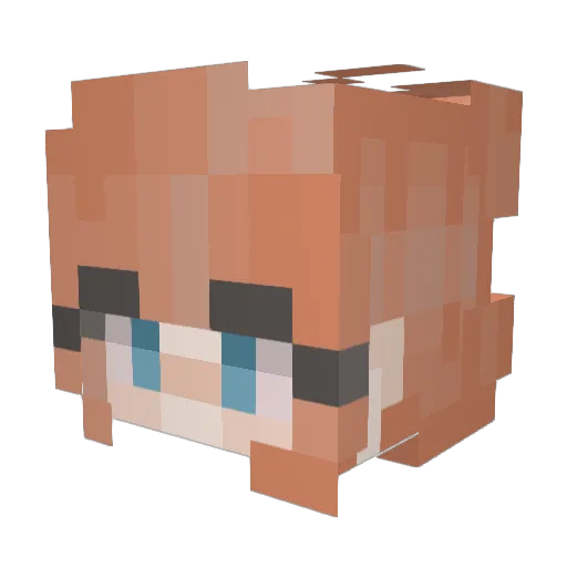 M2lou Minecraft avatar head, 3D render