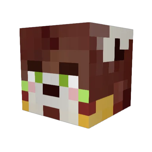 M2mafang Minecraft avatar head, 3D render