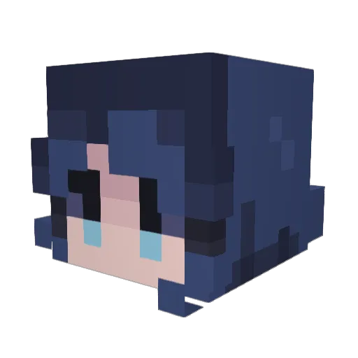M3L1KA Minecraft avatar head, 3D render