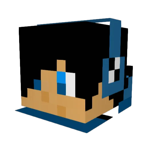 M3M3S Minecraft avatar head, 3D render