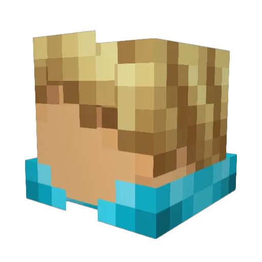 M3RKDelirious Minecraft avatar head, 3D render