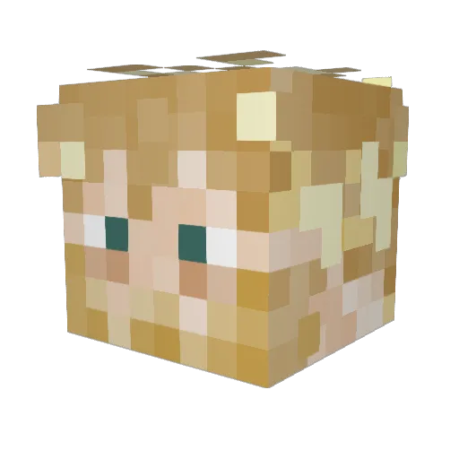 M3RL0N Minecraft avatar head, 3D render