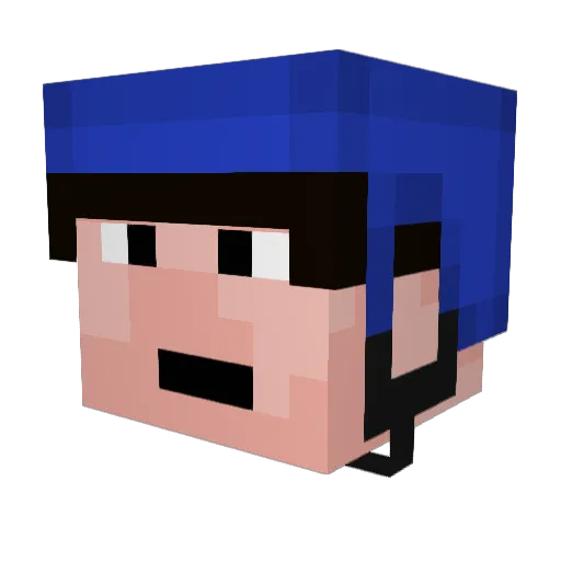 M4CK3B Minecraft avatar head, 3D render