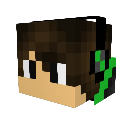 M4d3L Minecraft avatar head, 3D render