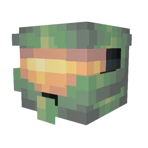 M6C Minecraft avatar head, 3D render