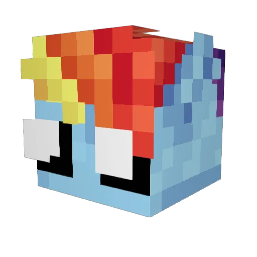 M6eo0W Minecraft avatar head, 3D render