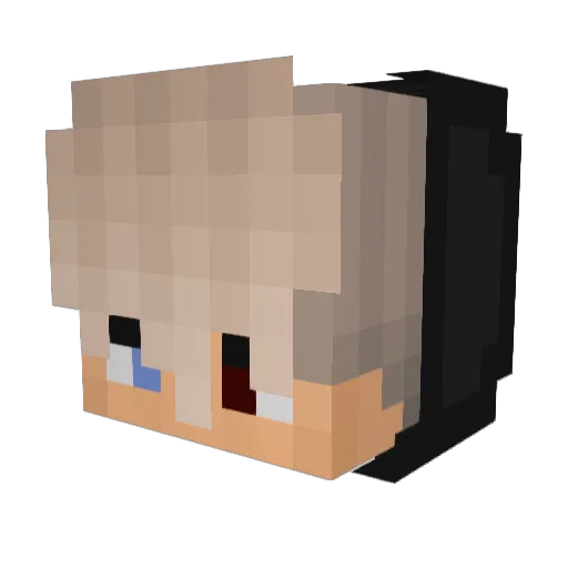 M6r9t Minecraft avatar head, 3D render