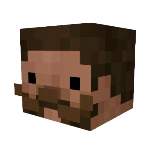 M7MDKSAA Minecraft avatar head, 3D render