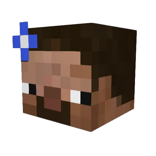 M7criaX Minecraft avatar head, 3D render