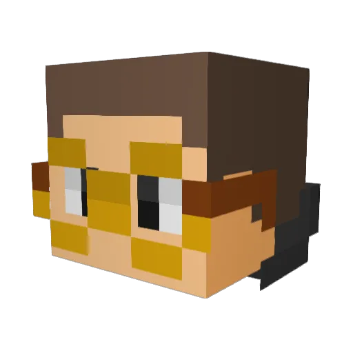 M99ni Minecraft avatar head, 3D render