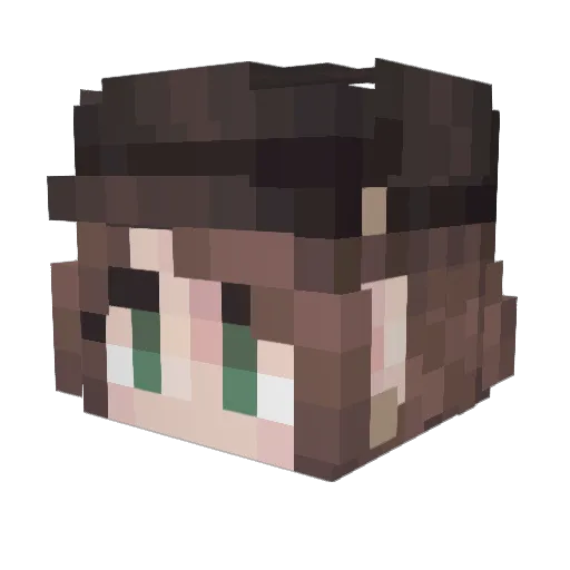 M9TTH3W Minecraft avatar head, 3D render
