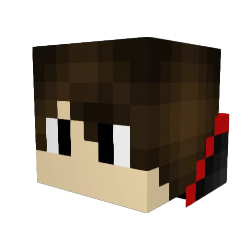 MABAWhite Minecraft avatar head, 3D render