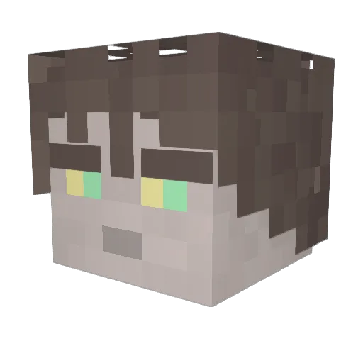 MACHINE_GlRL Minecraft avatar head, 3D render