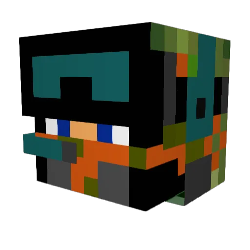 MAC_TANK_3 Minecraft avatar head, 3D render
