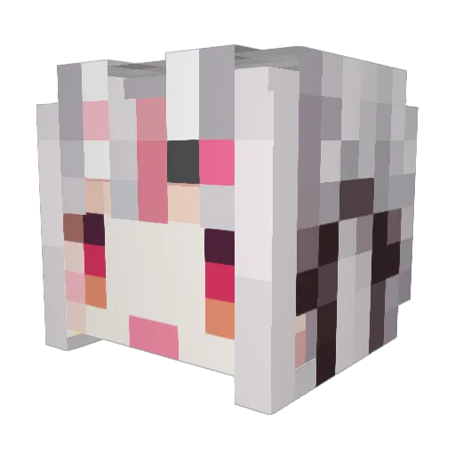 MADOKA_16 Minecraft avatar head, 3D render