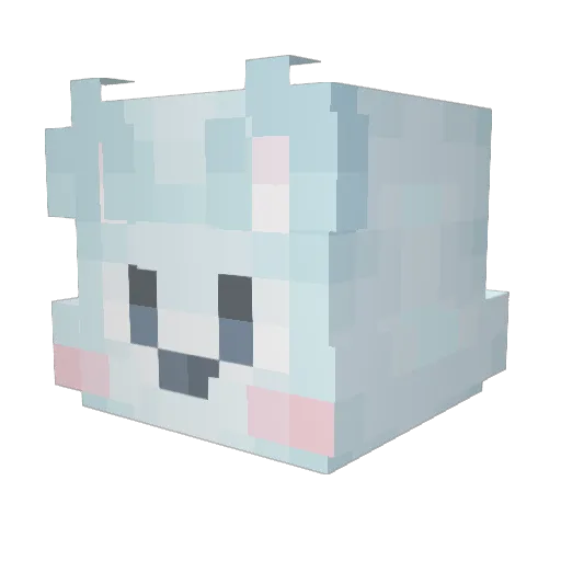 MAE3LONG Minecraft avatar head, 3D render