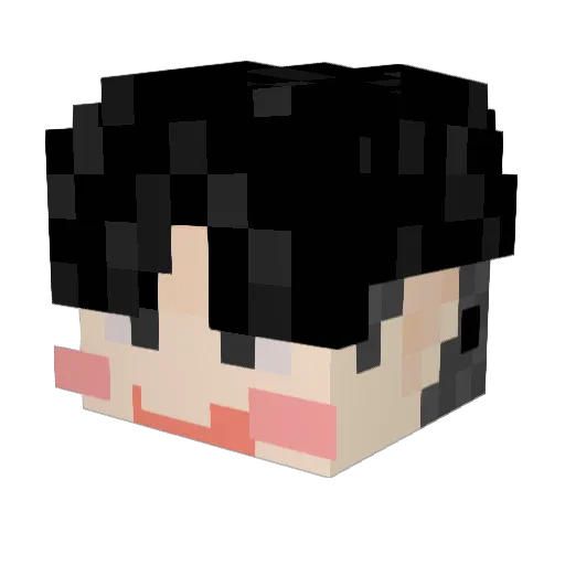 MAJIN03 Minecraft avatar head, 3D render