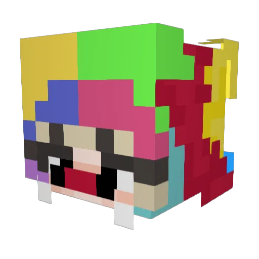 MALAYD Minecraft avatar head, 3D render